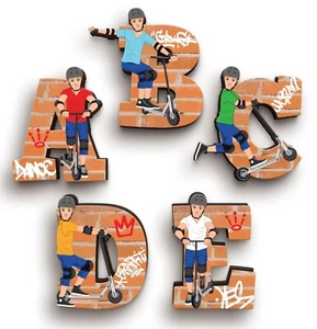 Scooter Sports Wooden Letters for Kids Name on Bedroom Door & Wall - Picture 1 of 11