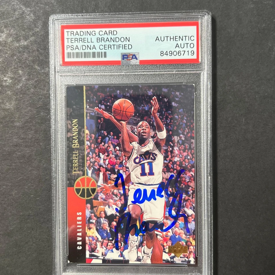 1994-95 Upper Deck #41 Terrell Brandon Signed Card AUTO PSA/DNA Slabbed Cavalier - Image 1 of 2