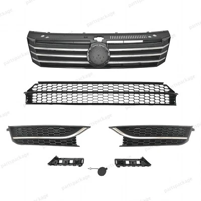 7PC For Passat 2012-2015 Upper/Lower Chrome Grille and Bumper Retainer Brackets - Imagem 1 de 4