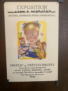 affiche ancienne authentique -Jean Mercier -Chocolat Menier - 60 x 40 cm - - Imagen 1 de 5