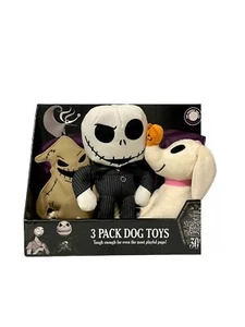 Nightmare Before Christmas 3er-Pack Quietschen, Plüsch und Knirschen langlebiges Hundespielzeug NEU - Bild 1 von 11