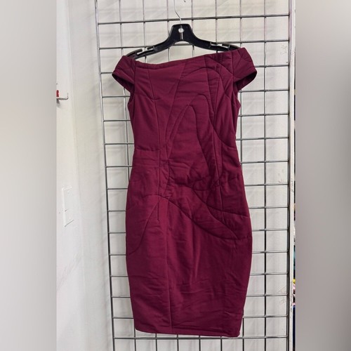 Mini abito nuovo con etichette Acne Studios Anais Mesh Bodicon taglia 36 in bordeaux