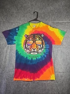 Summer Tiger Rainbow Tie Dye T-Shirt S M Animal Beach Sunglasses Protect & Pres - Picture 1 of 5