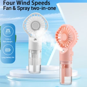 Handheld Mist Fan With Water Humidifier Cooler Rechargeable Mini Hand Spray Fans - Picture 1 of 20