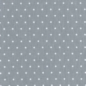 Textiles français Baumwolle Stoff | Die Sternchen Stoff - Weiß und hell grau - Picture 1 of 1