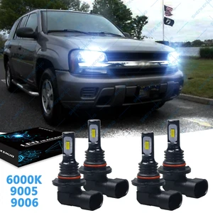 6000K Front LED Headlight Bulbs For  Trailblazer 2002-2009 High + Low Beam - Picture 1 of 12