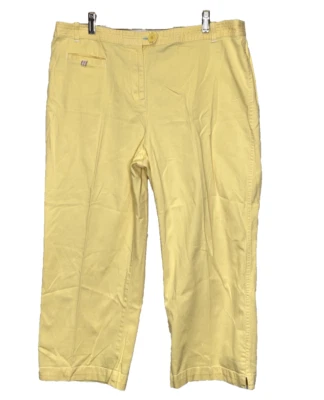 Capri feminino Crazy Horse amarelo elástico tamanho 18 - Imagem 1 de 4