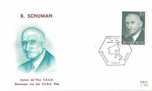 1967 Belgium FDC, R. Schuman
