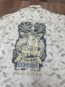 Big Dogs Resort Wear Cigar Company Shirt Men L Beige Rayon Hawaiian - Picture 1 of 8