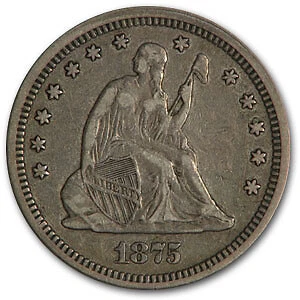 1875 Liberty Seated Quarter XF - SKU#52795 Cover
