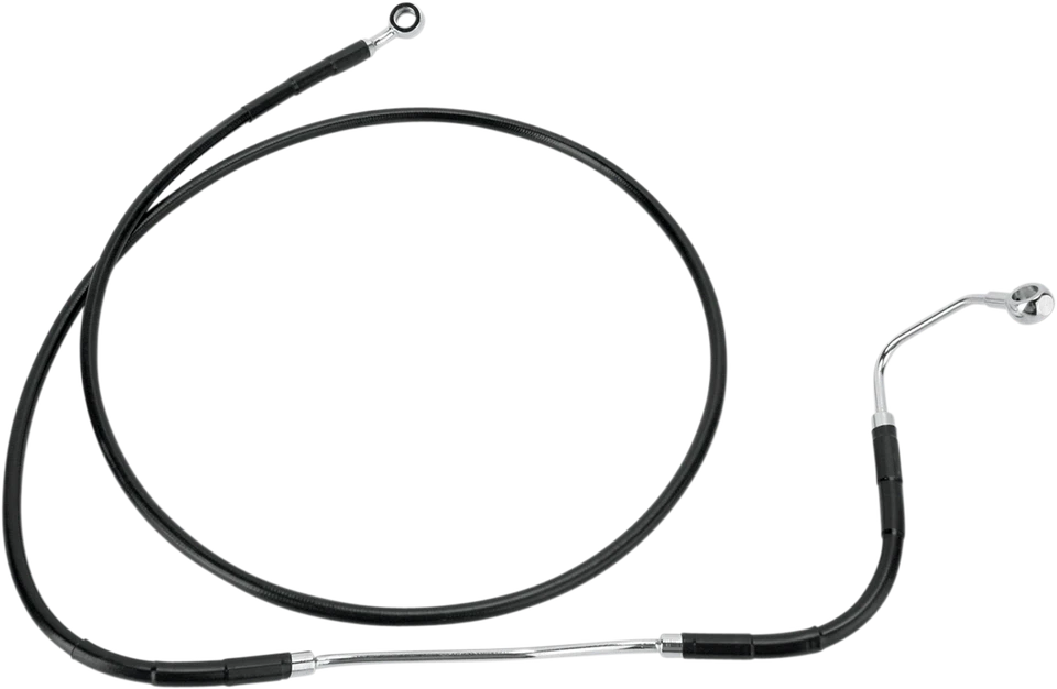 Línea de freno de acero vinilo negro extendida +8 delantera de arrastre para Harley 09-13 FLH/T CON ABS Foto 1 de 1