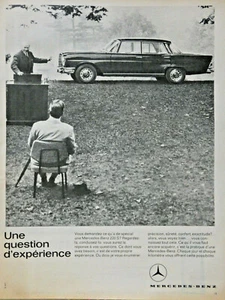 PUBLICITÉ DE PRESSE 1963 MERCEDES BENZ 220 S UNE QUESTION D'EXPÉRIENCE - Imagen 1 de 1