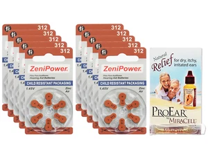 ZeniPower Size 312 1.45V Hearing Aid Batteries (60 Pack) - Picture 1 of 5
