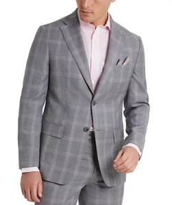 NUEVO - Chaqueta de traje de lana ajustada para hombre Tallia Verdello, gris/rosa, 38S, precio de venta sugerido por el fabricante $425 - Imagen 1 de 5