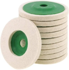 10 Pack 4"  Wool Polishing Discs for Angle Grinder Finishing Wheel Buffing Pads - Picture 1 of 6