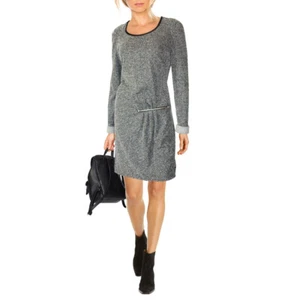 MAISON SCOTCH Gerafftes Bouclé-Optik Etuikleid Kleid Figurbetont Grau NEU Gr.38 - Bild 1 von 4