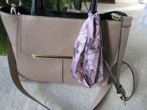 Steve Madden Textured Bjuno Taupe Satchel Triple Compartments With Scarf NWT - Picture 1 of 5