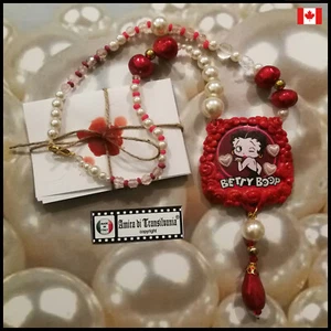 betty boop fashion accessories choker collier necklace cameo medalion jewellery - Picture 1 of 24