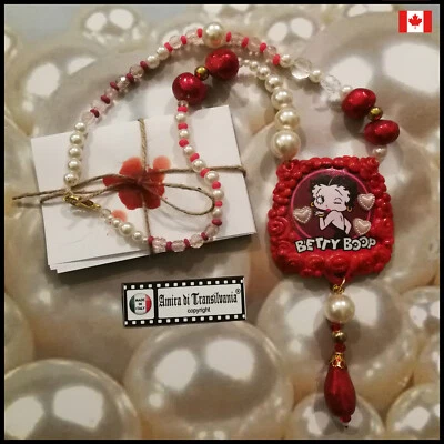 betty boop fashion accessories choker collier necklace cameo medalion jewellery - Image 1 of 4