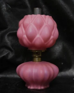 ITEM #7 S III Pink Artichoke Antique Victorian Miniature Oil Lamp RARE Mint - Picture 1 of 24
