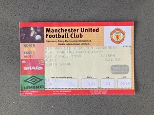 Manchester United v Bolton Wanderers 1997-98 Match Ticket - Picture 1 of 2