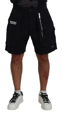 DSQUARED2 Shorts Negros Algodón Cargo Bóxer Arriba Rodilla Hombres IT48/ W34/ M - Imagen 1 de 4