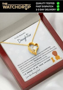 Nudo Colgante A Mi Hija Regalo Papá Amor Collar Con Tarjeta + Caja Regalo Madera - Imagen 1 de 10