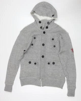 Cárdigan con capucha gris acrílico Egan para hombre talla XL Foto 1 de 4