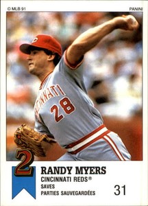 1991 Panini Canadian Top 15 Baseball Card #82 Randy Myers
