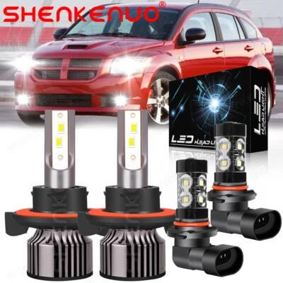 Para Dodge Caliber 2007 2008 2009 6000K Combo 4 piezas faros LED + bombillas antiniebla Foto 1 de 4