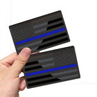 2Pcs 3D American Flag Car Exterior Sticker Metal Emblem Badge Decals Black&Blue