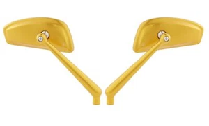 Arlen Ness Tearchop Forged Billet Mirrors Gold Left & Right CNC Harley - Picture 1 of 4