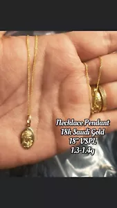 GoldNMore: 18 Karat Gold Necklace With Pendant NEP#8 18 Inches Chain - Picture 1 of 1