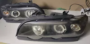 BMW E53 X5 2001-2003 doble proyector halo faros L+R negro tira de lámparas LED - Imagen 1 de 24