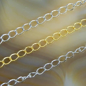 20inches 3x4mm Jewelry Twisted O Chain Copper metal Pick Color - Picture 1 of 4