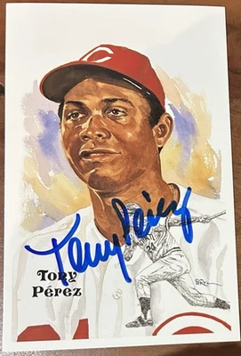 Tony Perez Perez Steele HOF Post Card Signed JSA Authenticated, Reds HOF. - Image 1 of 3