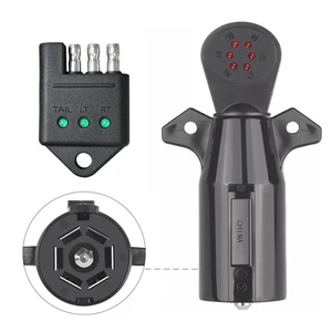 4 Way Flat & 7 Way Round RV Trailer Light Wiring Circuit Tester Wire Test Tool & - Picture 1 of 8