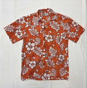 Aloha Republic Orange Surf Hawaiian Shirt S Small Made In Hawaii Vintage USA - Picture 1 of 5