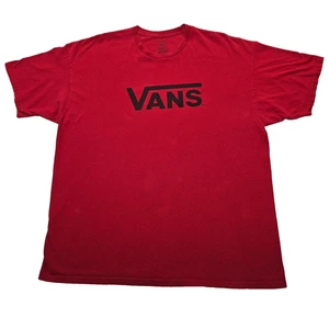 Vans Tee Shirt Mens 2XL Red Crewneck Box Logo Short Sleeve Shirt - Picture 1 of 16