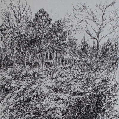 Hans Dietmann Bodelsberg Flußlandschaft signiert Radierung auf Bütten 20 Jhd ea - Bild 1 von 4