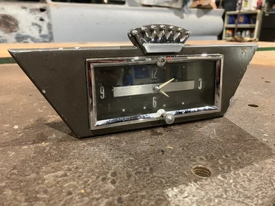 1955 Cadillac Series 75 Fleetwood limo rear divider clock+bezel 1954 1956 - Image 1 of 4