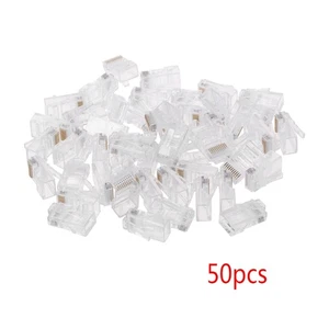 50 Pcs/Pack Stranded 10P10C Cable Connector RJ48 Crystal Plug Modular - Afbeelding 1 van 8