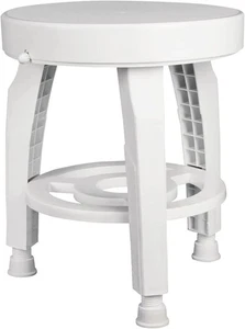 Swivel Shower Stool Seat with Storage Shelf, Rotating Shower Chair for Bathtub, - Picture 1 of 10