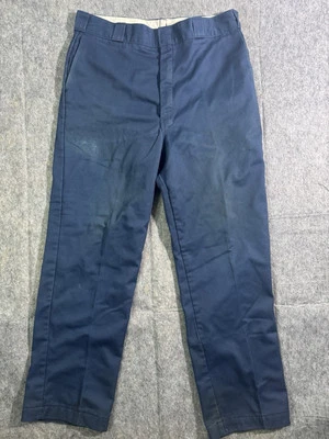 Pantalones Dickies para Hombres 38x32 Azul Forrado de Vellón Pierna Recta Ropa de Trabajo Exterior EE. UU. 90s Foto 1 de 4