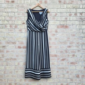 Joseph Ribkoff Jumpsuit Damen UK 12 schwarz weiß gelb Streifen cropped weites Bein - Bild 1 von 8