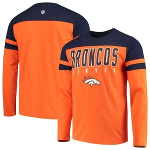 Denver Broncos Manos Altas Naranja Azul Marino Estilo de Vida Playoff Camisa Manga Larga Hombres L - Imagen 1 de 16