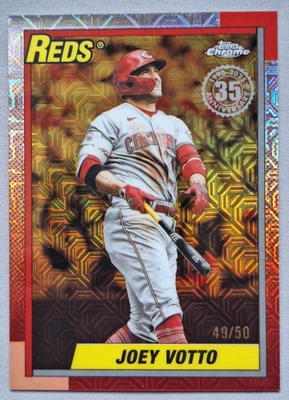 2025 Topps Update 1990 Topps Chrome #U90C-98 Joey Votto Reds Gold 49/50 - Image 1 of 2