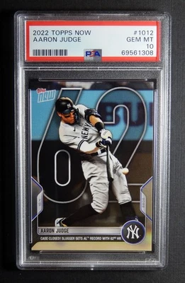 2022 Topps Now 1012 Aaron Judge-Record 62nd Homer-PSA 10 - Image 1 of 2