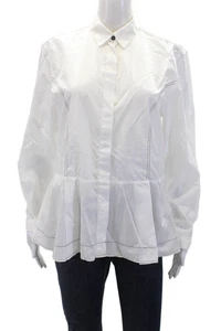 XACUS Damen Hemd Baumwolle Kragen Langarm Button Down Weiß Größe 46 - Bild 1 von 6