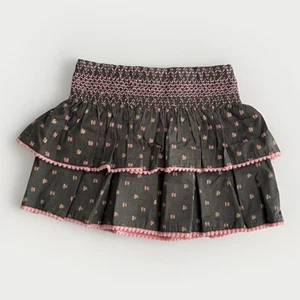Gonna in cotone foderata a strati in vita smocked Peek, multicolore, bambina bambina 2T NUOVA - Foto 1 di 12